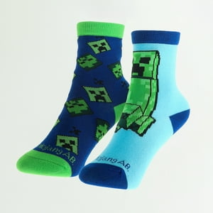 Pack Calcetines Niño Creeper Zombie Y Pato Celeste Minecraft