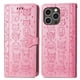 thumbnail image 1 of Funda Cartera FOXDOCK para iPhone 14 Pro , Flip PU con Relieve de Gatos y Perros, Tarjetero y Soporte, 1 of 6
