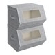 thumbnail image 1 of Juego de cubos de almacenamiento SONGMICS apilables con tapas, 2 unidades, color gris tórtola, 1 of 6