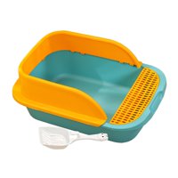 Ioensy - Caja De Arena Para Gatos Con Pala Desmontable Alta Bandeja Para Gatos Inodoro Para Gatos Verde Grande