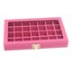 thumbnail image 1 of Bandeja De Joyería Transparente De 28 Rejillas, Vitrina, Almacenamiento, Caja De Lino, Rosa Roja, 1 of 5