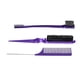 thumbnail image 2 of Juego De 3 Cepillos Para Peinar Los Bordes Y La Espalda, Cepillar El Cabello Trenzado, Violeta, 2 of 5