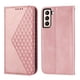 thumbnail image 2 of Funda Flip FOXDOCK para Samsung Galaxy S21 FE , Estilo Billetera con Diseño Rombo, Correa de Mano y Soporte, Uso Diario, 2 of 6