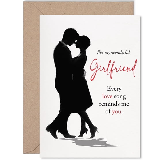 Tarjeta de felicitación Giftzie Every Love Song Happy Anniversary, 5 x 7 pulgadas