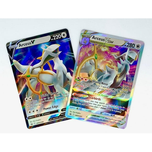 Lote de cartas Pokémon Arceus V y Vstar Black Star Promo SWSH307 + SWSH306