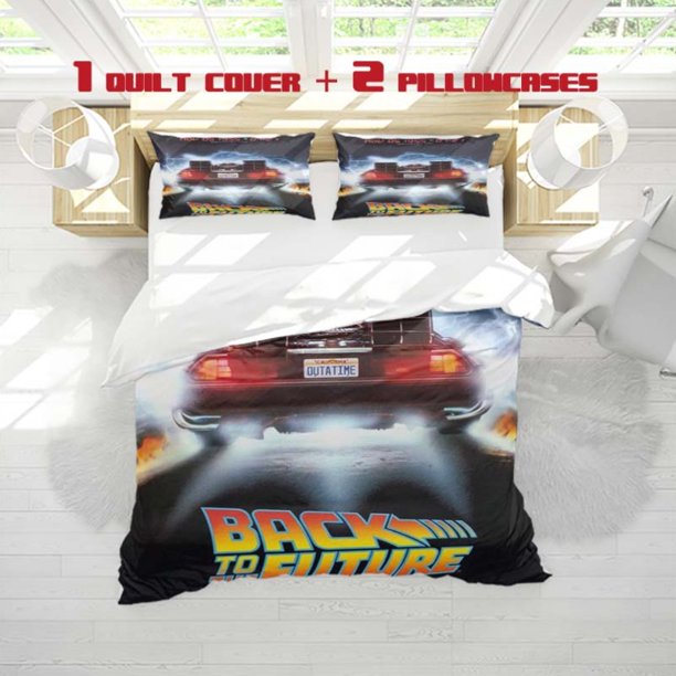 3pcs Back to The Future Movie Print Three Piece Bedding Set Soft Duvet Cover And Two Pillowcases