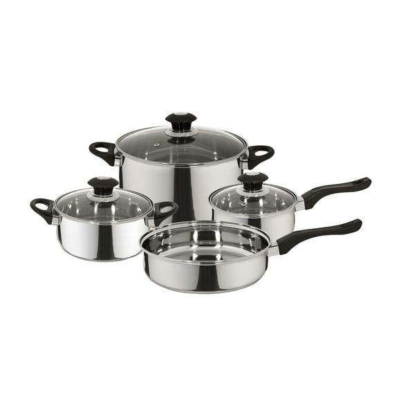 Batería de Cocina Corazza 7 Piezas Acero Inoxidable Plateado