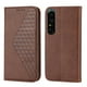 thumbnail image 4 of Funda Flip FOXDOCK para Sony Xperia 1 V , Estilo Billetera con Diseño Rombo, Correa de Mano y Soporte, Uso Diario, 4 of 6