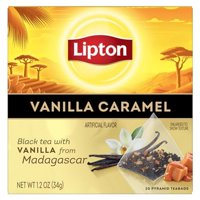 20 Bolsas Piramidales Con Sabor A Caramelo Y Vainilla Negra De Tea Lipton
