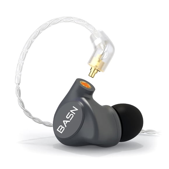 Auriculares BASN Metalen de 4 controladores con cable gris