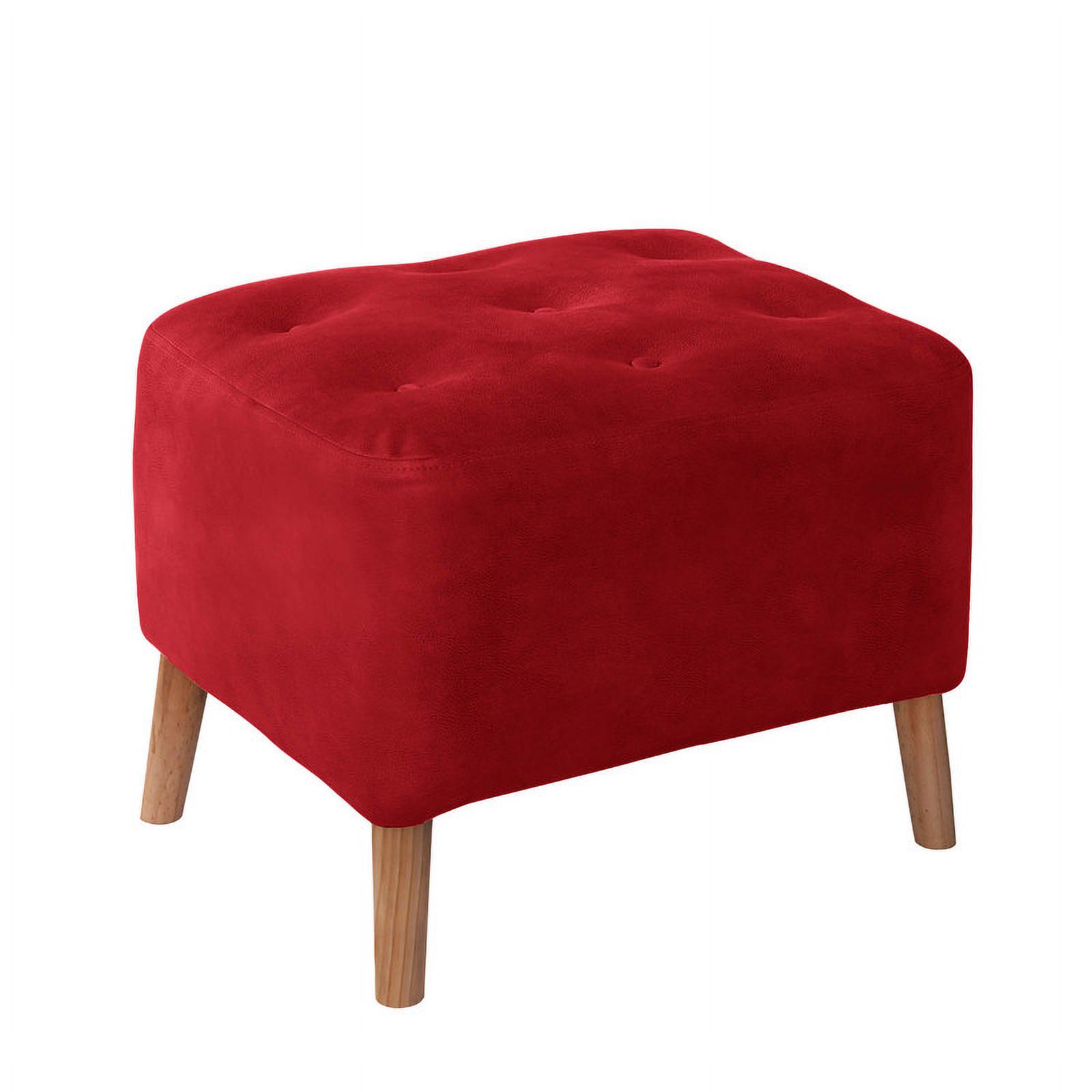 Latam Home - Pouf Lyon Cuero Kentucky Rojo