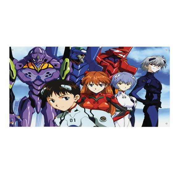 NEON GENESIS EVANGELION Fondo Temático Pancarta Suministros de Decoración para Fiesta de Cumpleaños, Decoración de Fondo de Fiesta Personalizado,120*180cm