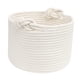 thumbnail image 4 of Cesta De Almacenamiento Redonda Decorativa Con Asas Para Estante De Armario, Lavable, Blanco, 30x18 Cm, 4 of 5