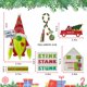 thumbnail image 4 of Bandeja navideña escalonada de Grinch - 6 piezas de decoración de gnomos, letreros de madera verde inspirados en las fiestas de Año Nuevo (bandeja no incluida), 4 of 7