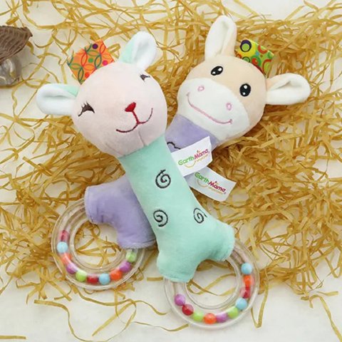 Genérico - Set 2 Juguete Sonajero Peluche Animales Divertido Lau