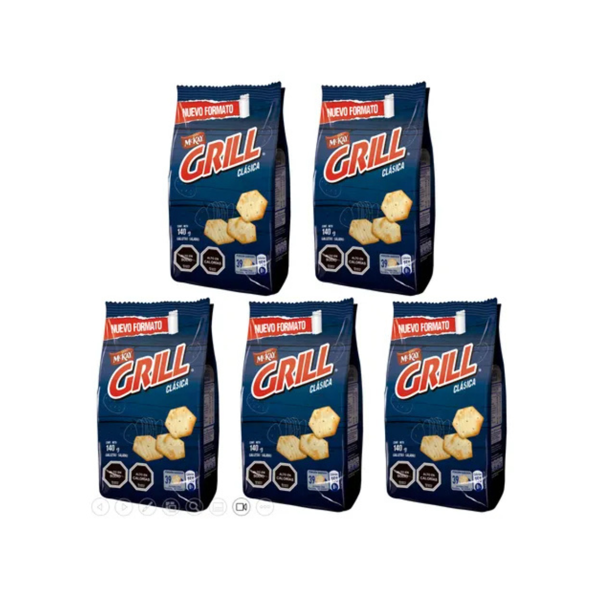 Mckay - Pack X5 Galleta Grill® Clásica 140G