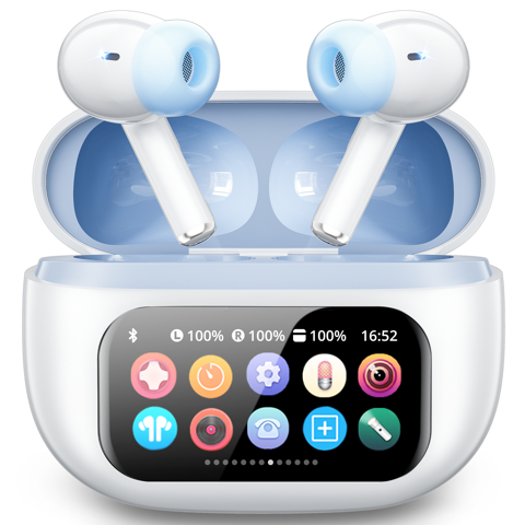 Veatool G01 Auriculares Inalámbricos Con Control Táctil Iinteligente, Cancelación De Ruido Anc+Enc, Graves Estéreos Profundos Con 40H De Duración, 5 Modos De Ecualización Eq