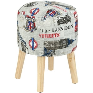 Máxima Design - Pouf Bird Londres Estampado 35X35X45 Cm
