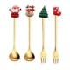 thumbnail image 1 of Juego De Tenedores Y Cucharas Navideñas, Utensilios Multiusos Para Bodas, Helado Dorado, 4 Uds., 1 of 3