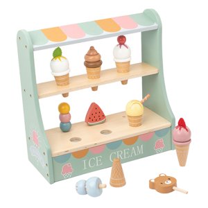 Bothyi - Juego De Juguetes De Helado De Madera, Regalos Montessori Para El Hogar Preescolar De Jardín De Infantes