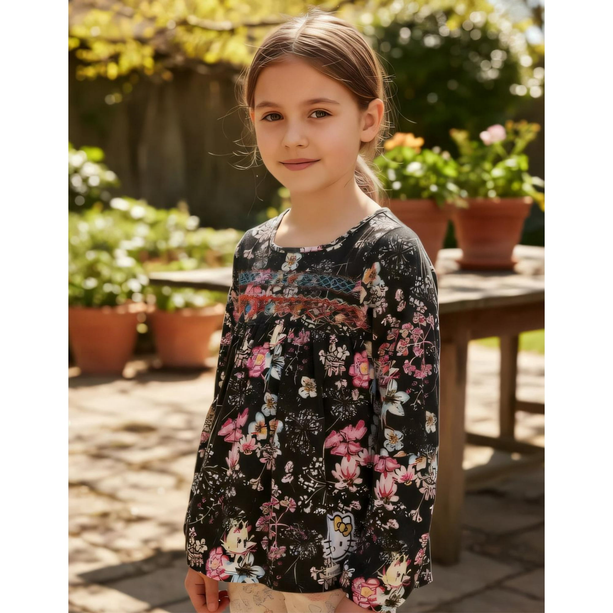 Polera Niña Hello Kitty Gris 6