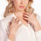 thumbnail image 3 of Anillo ELEGANT CONFETTI Paris chapado en oro blanco de 18 quilates con circonita cúbica rosa, 3 of 4