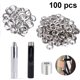 thumbnail image 2 of Kit de herramientas para ojales, arandelas, alicates para ojales de 12 mm y 100 juegos de ojales con caja de almacenamiento para lonas, cuero, telas, cortinas, cubiertas de piscinas., 2 of 8