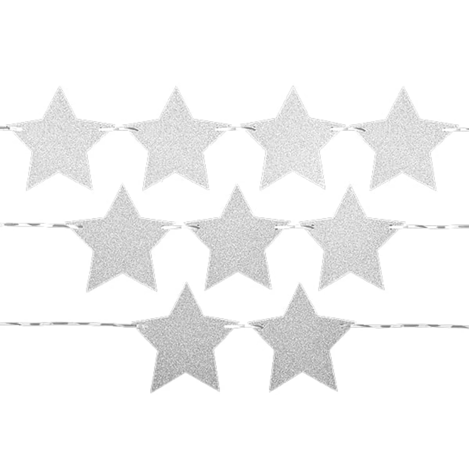Genérico - Guirnalda Estrella Papel Plateado 12 Pcs X1 Uni