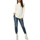 thumbnail image 2 of INSPIRE CHIC Suéter de Cuello Alto de Manga Larga con Abertura en el Dobladillo para Mujer S Blanco, 2 of 6