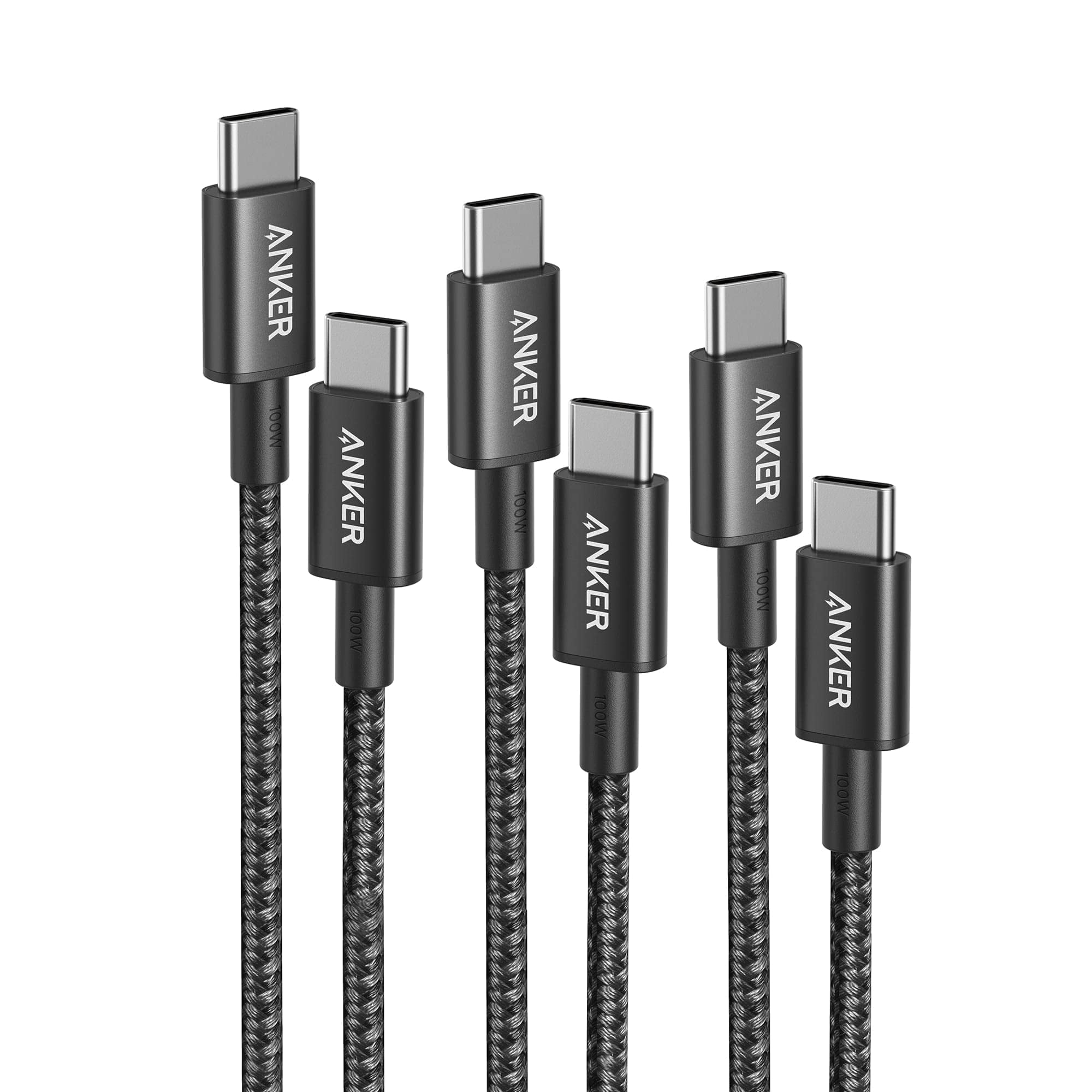 Cable Usb C A Usb C Cable De Carga Anker Tipo C De 100 W, 3.3 Pies+6 Pies+10 Pies