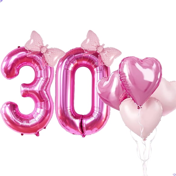 Globo Florisland para niñas, 30 cumpleaños, rosa, número 30