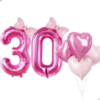 Globo Florisland Para Niñas, 30 Cumpleaños, Rosa, Número 30