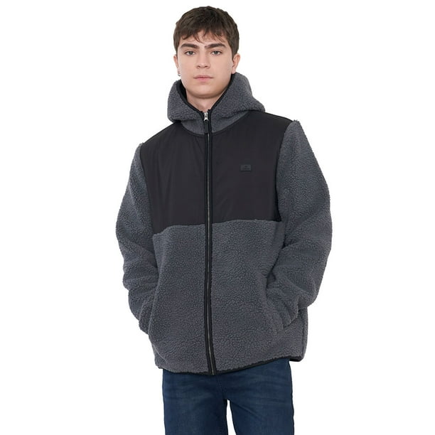 Casaca Hombre Sherpa Hoodie Gris Corona