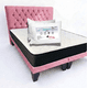 thumbnail image 1 of Cama 2 Plazas Lino Rosado Claro + Pack de Almohadas + Colchon con Respaldo y Bases divididas, 1 of 6