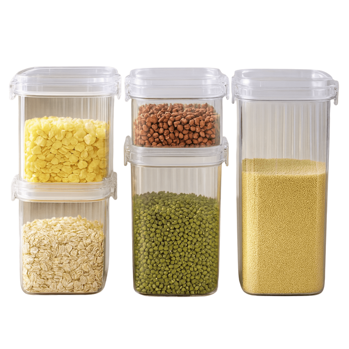 Genérico - Pack 5 Recipientes Contenedores De Alimentos Hermético