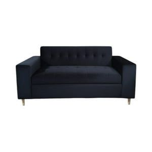 Diseños Valestrini - Sofa Tres Cuerpos Felpa Negra