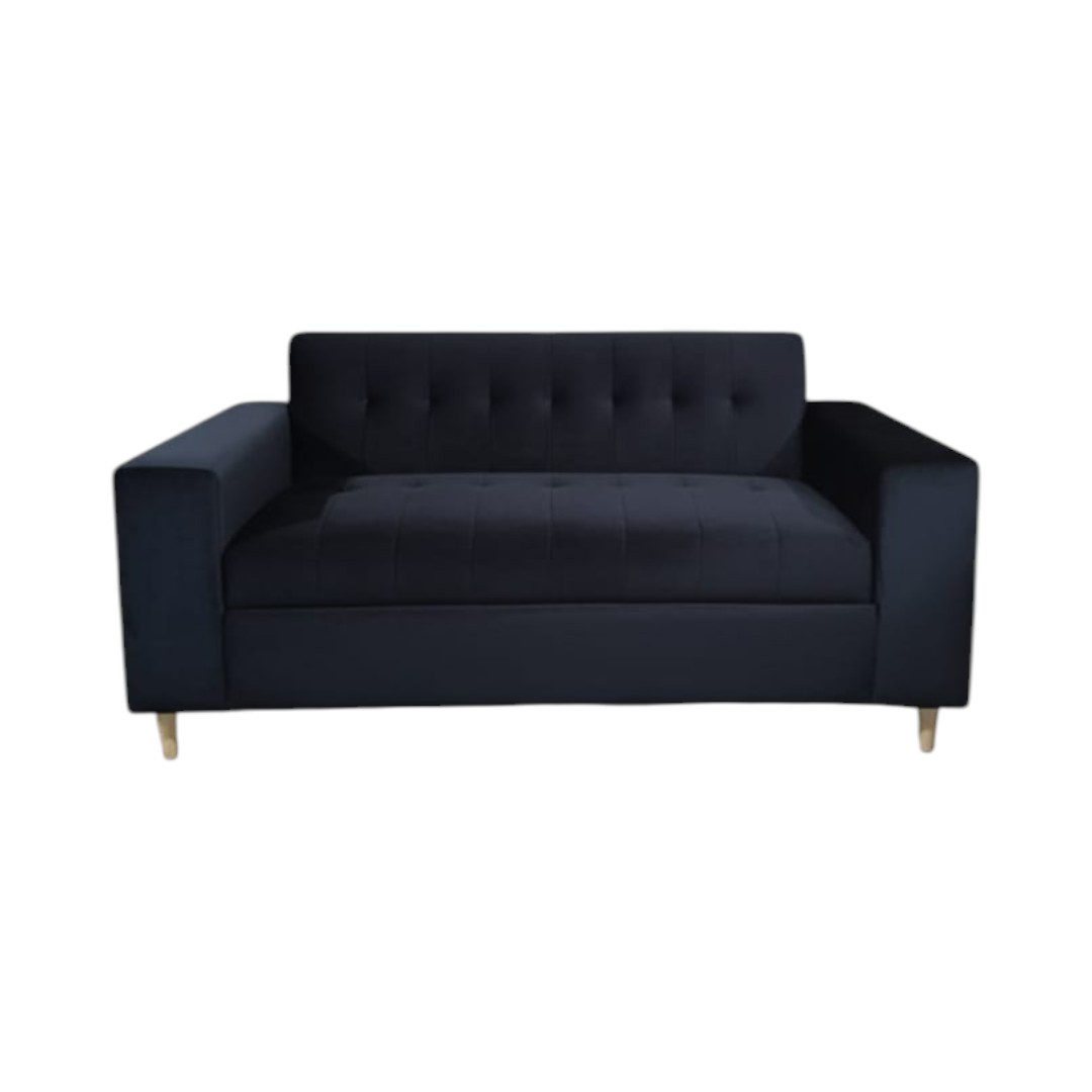 Diseños Valestrini - Sofa Dos Cuerpos Felpa Negra