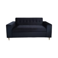 Diseños Valestrini - Sofa Dos Cuerpos Felpa Negra