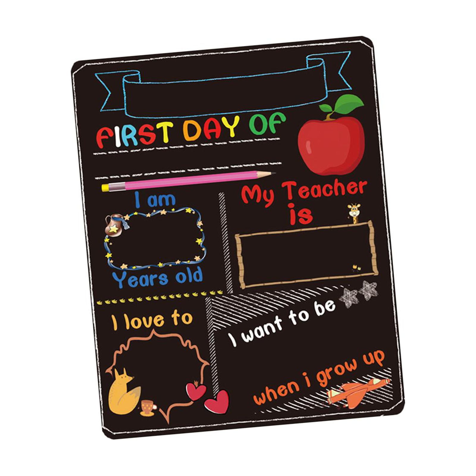 Magideal - Pizarra Con Letrero Para El Primer Y Último Día De La Escuela, Reutilizable, Accesorio Fotográfico De Doble Cara De Madera Para Niños, Niñas Y Niños Estilo B