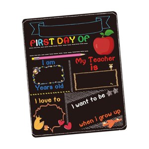 Magideal - Pizarra Con Letrero Para El Primer Y Último Día De La Escuela, Reutilizable, Accesorio Fotográfico De Doble Cara De Madera Para Niños, Niñas Y Niños Estilo B