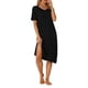 thumbnail image 1 of INSPIRE CHIC Camisón de Mujer de Rayón con Cuello en V, Suave y Sedoso, de Manga Corta, Camiseta de Dormir Midi con Bolsillos, Vestido Ligero para Estar en Casa, Talla S Negro, 1 of 6
