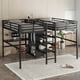 thumbnail image 2 of Twin Over Twin Metal Loft Bed with Double Desk and Wardrobe and Shelves with Electrical Outlet for Space Saving and Noise Reduction,Black, 2 of 3
