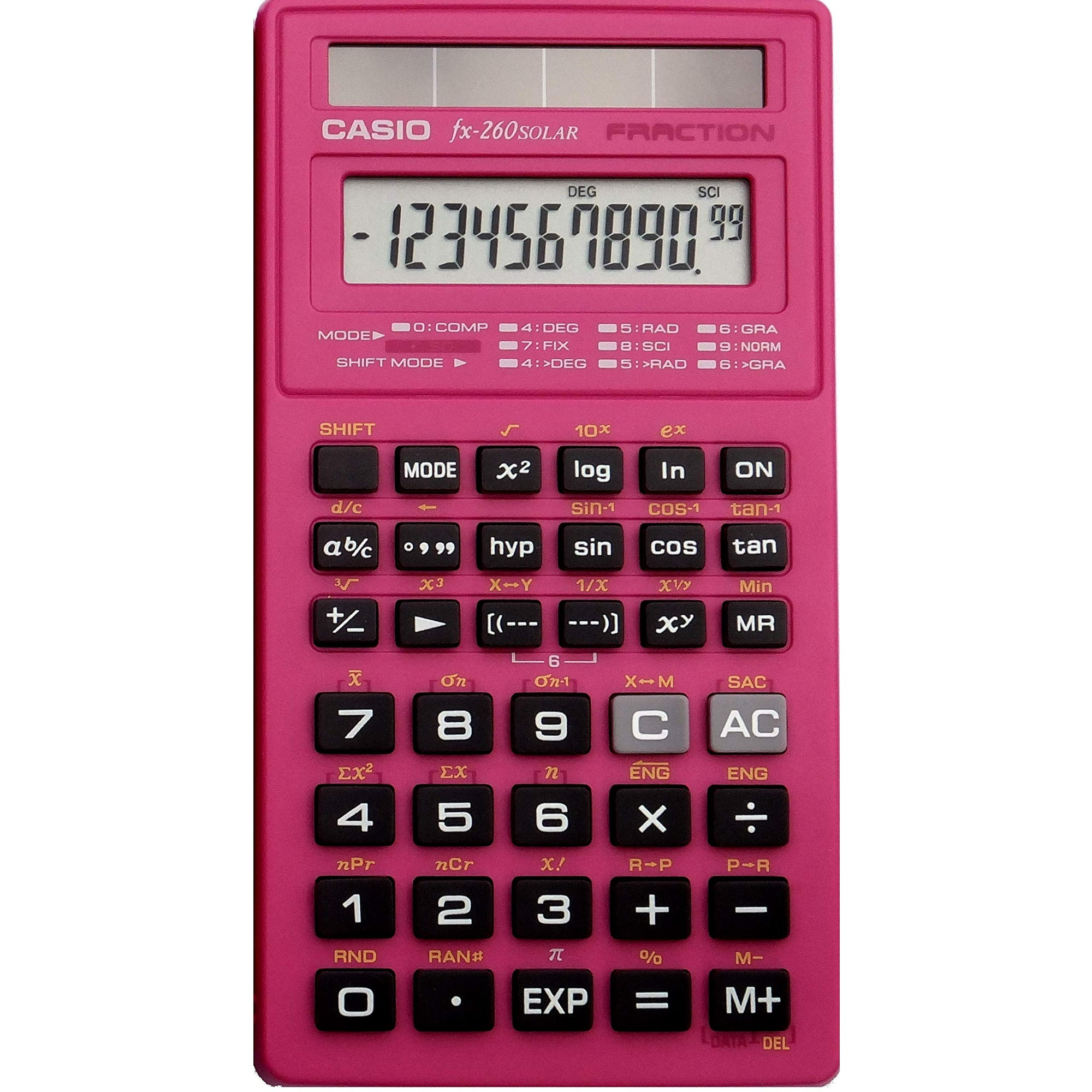 Calculadora Científica Casio Fx-260slr-pk De 12 Dígitos, Color Rosa