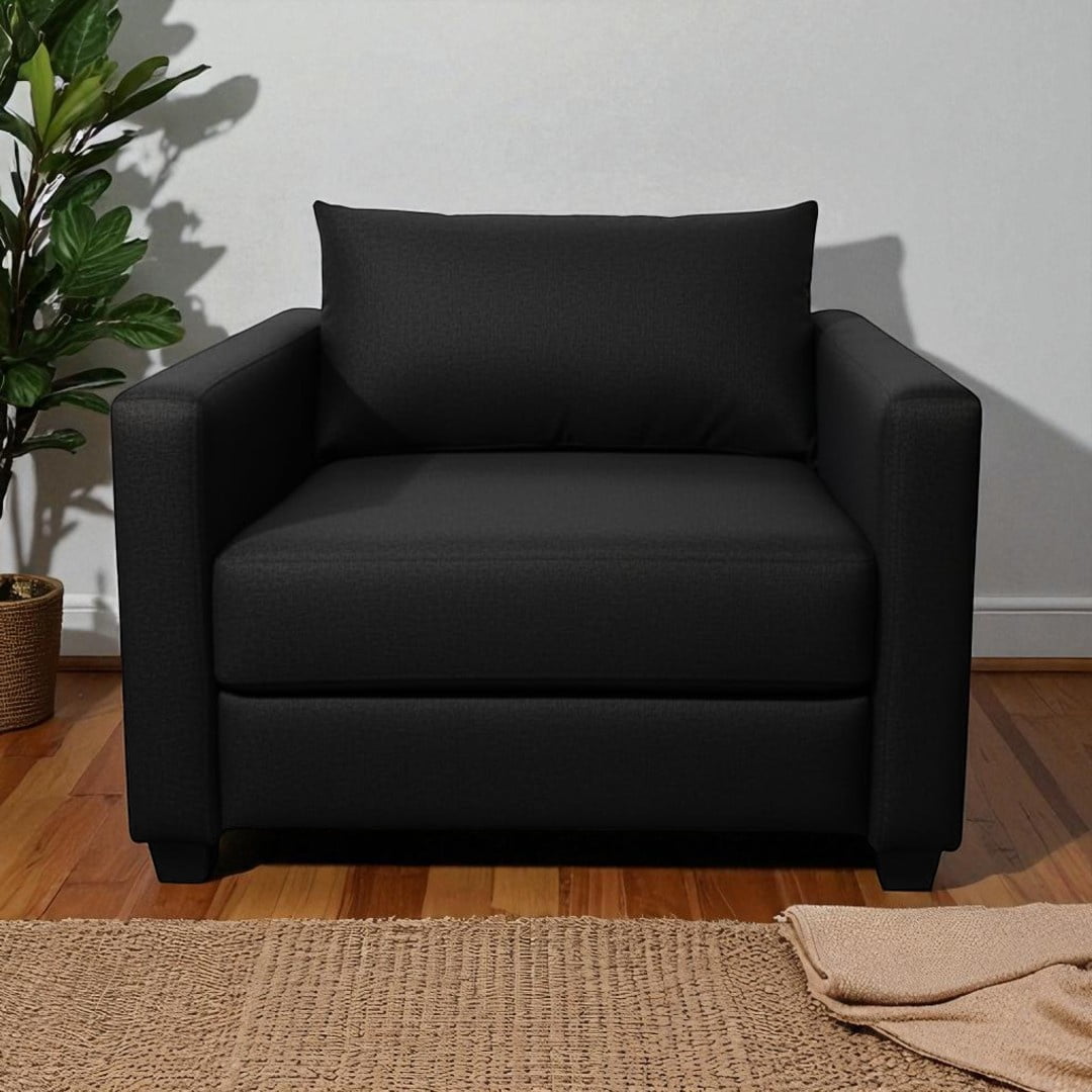 Diseños Valestrini - Sofa Cama Multifuncional Un Cuerpo Lino Negro