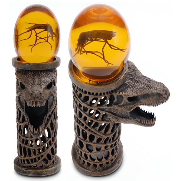 Torre Decorativa de Fósiles de Dinosaurio VEOJEIN con Mosquito en Ámbar