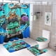 thumbnail image 1 of Set de Cortina de Baño Desmarcar Mighty MonsterWheelies 4 Piezas, 1 of 6