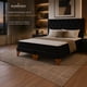 thumbnail image 3 of Cama europea Kumara 2 plazas con colchón híbrido y respaldo capitoné negro en felpa 150x190 cm, 3 of 5