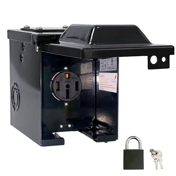 Toma de corriente RVPNR 50A 125/250V impermeable con cerradura - negro