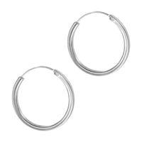 Fershop - Aros De Plata 925 Argollas Lisas De Borde Cuadrado