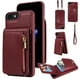 thumbnail image 1 of Stylish & Secure Wallet Case for iPhone 14/13/12/11 Pro Max/XR/XS Max/SE 2020 - RFID Credit Cards Holder, Zipper Leather Case With Wrist Strap & Handbag Case, 1 of 3